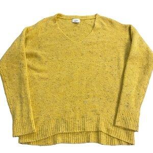 Old Navy Squash Yellow Speckled Slouchy VNeck Ribbed Sweater Size Medium